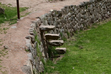 Obraz premium Inca terraces of Moray. Each level has its own microclimate. Moray is an archaeological site near the Sacred Valley