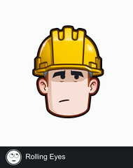 Construction Worker - Expressions - Skeptical - Rolling Eyes