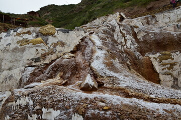 Terraced salt pans also known as (Salineras de Maras), among the most scenic travel destination in...