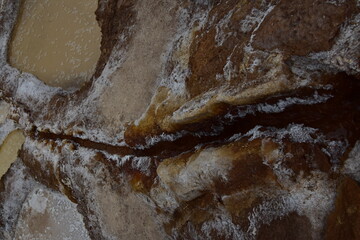 Fototapeta premium Terraced salt pans also known as (Salineras de Maras), among the most scenic travel destination in Cusco Region, Peru