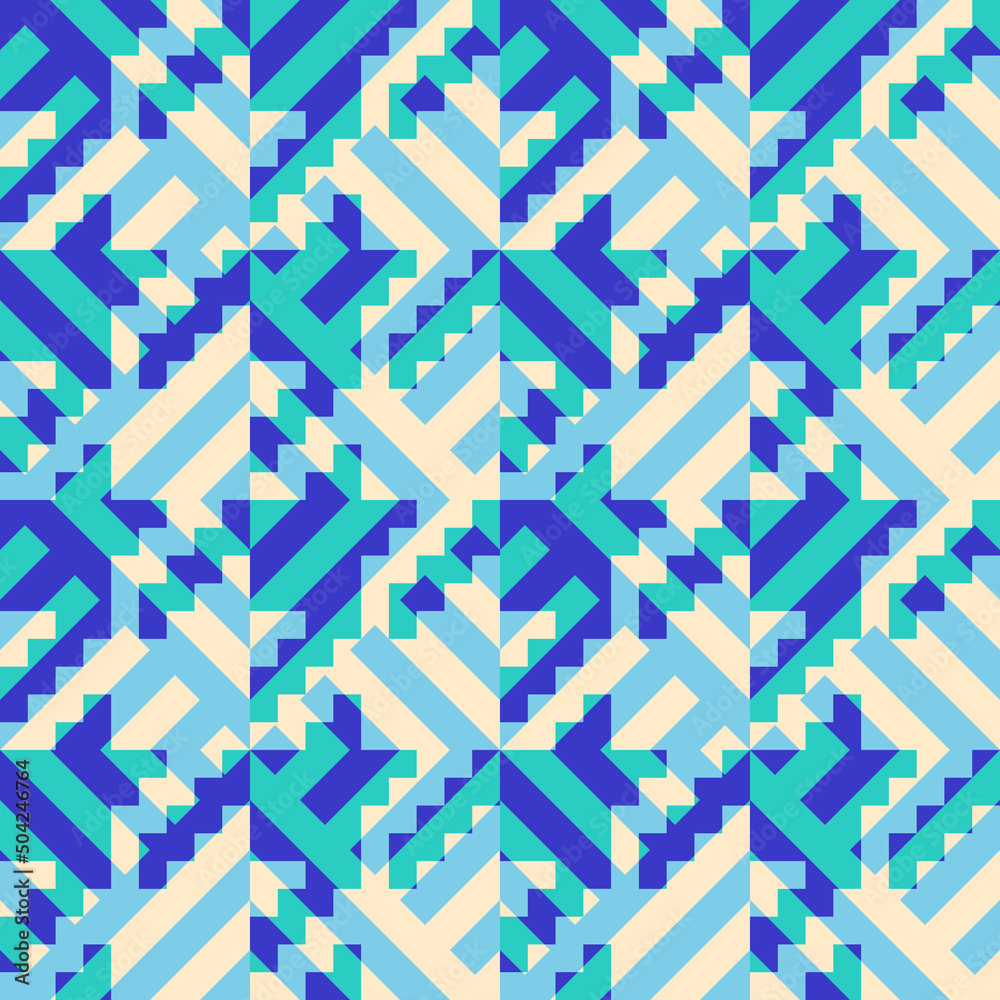 Poster classic hounds-tooth pattern in a patchwork collage style.