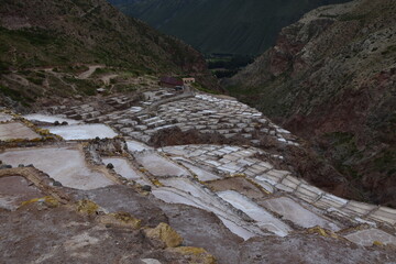 Terraced salt pans also known as (Salineras de Maras), among the most scenic travel destination in Cusco Region, Peru