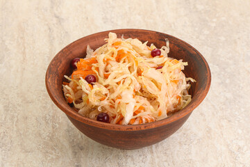 Fermented cabbage - sauerkraut in the bowl
