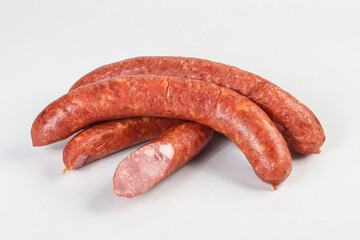 Natural meat sausages with minced meat