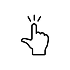 Hand click icon. Vector clicking pointer finger.