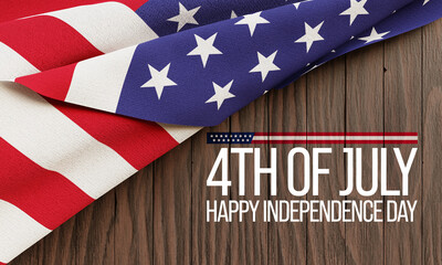4th of July is a federal holiday in the United States commemorating the Declaration of Independence of the USA. 3D Rendering