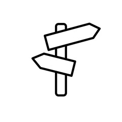 Drogowskaz, kierunki, podróż, wybór drogi, ikona wektorowa © KR Studio