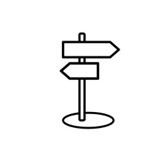 Drogowskaz, kierunki, podróż, wybór drogi, ikona wektorowa  © KR Studio