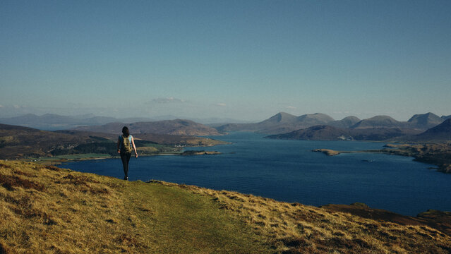 person on top of the mountain