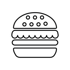 Burger, fast, food outline icon. Line vector design.