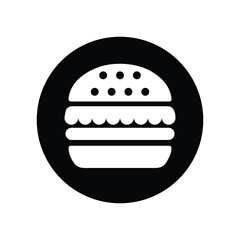 Burger, fast, food icon. Black vector design.