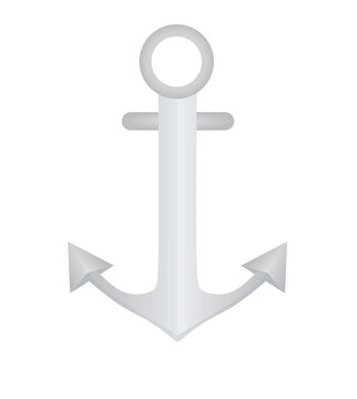 Grey anchor sign. vector illustration