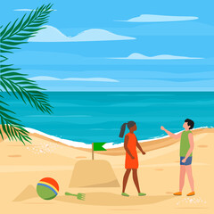 Obraz na płótnie Canvas Sea Children Beach toys Play Sand Summer Travel