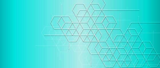 abstract dark blue background, line triangle hexagon structure pattern