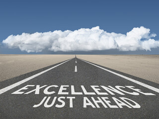 Excellence Just Ahead highway text