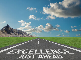 Excellence Just Ahead highway text