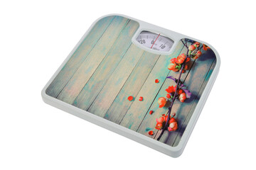 Personal scale. All on white background.