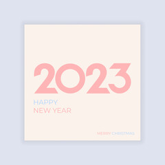 Happy New year 2023 minimalistic poster