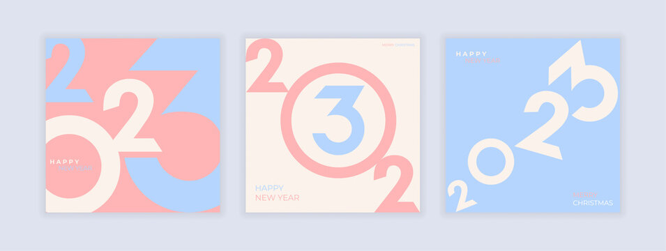 Happy New year 2023 minimalistic poster
