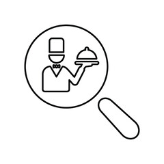 Food, restaurant, search outline icon. Line vector design.