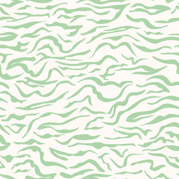 Green zebra seamless repeat pattern. Vector animal all over surface print.