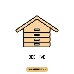 bee hive icons  symbol vector elements for infographic web