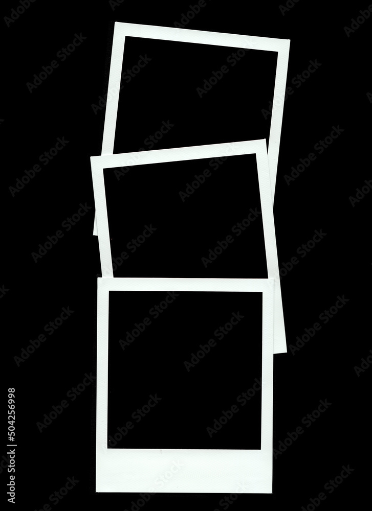 Fototapete polaroid photo frames isolated on black background