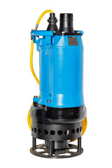 Submersible pump for pumping wastewater. The image is isolated on a white background. - 504257379