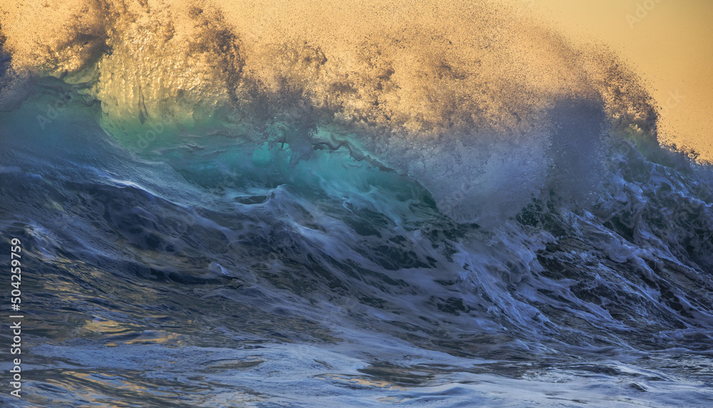 Wall mural beautiful sunset ocean wave