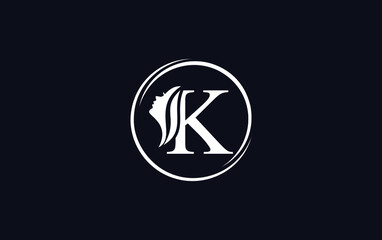 Purple beauty spa and hair logo and symbol design vector with the letter and alphabet K