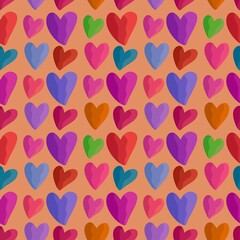 Seamless valentines pattern with hearts for postcard and gifts and cards 