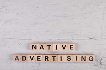 wooden blocks building the word NATIVE ADVERTISING