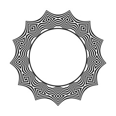 Abstract decorative circle pattern. Round frame.