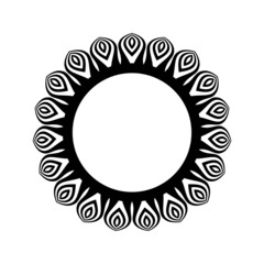 Abstract decorative circle pattern. Round frame.