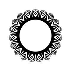 Abstract decorative circle pattern. Round frame.
