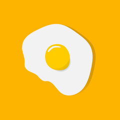 fried egg on a yellow background