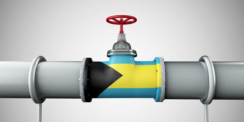 Bahamas oil and gas fuel pipeline. Oil industry concept. 3D Rendering