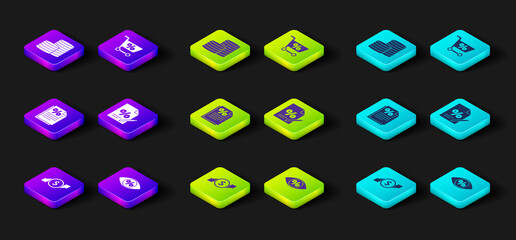 Set Financial growth and dollar, Eye with percent, Finance document, Shopping cart and Coin money icon. Vector