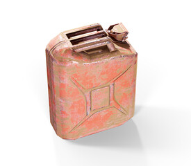 3D rendering of a red jerry can isolated.