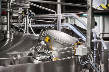 Reservoir in workshop of heat-treated milk products plant