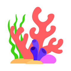 Coral reef emoji vector illustration