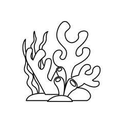 coral reef line icon vector