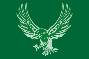 The eagle mascot spread the wings