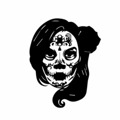 Woman head with day of the dead theme