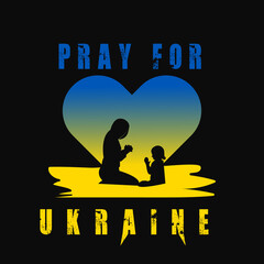 pray For Ukraine T-shirt vector design template