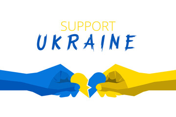 Support Ukraine On russia- ukriane Conflict  premium vector template