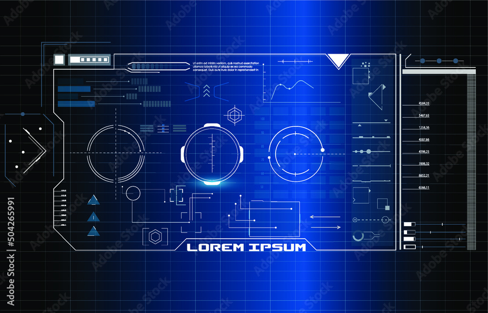 Poster futuristic vector hud interface screen design. digital callouts titles. hud ui gui futuristic user i