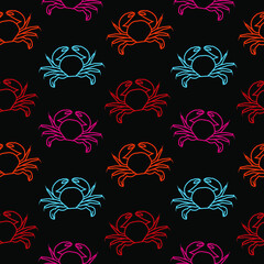 Summer vector pattern design crabs packaging paper design background fun fabric seamless animal sea sea naive wallpaper art illustration beach
