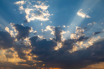 Colorful sunset sky clouds in the evening. sky background