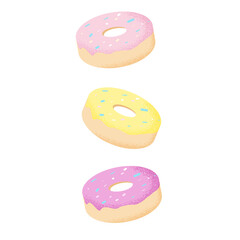 cute donuts isolated on white